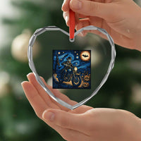 Dirt Bike Heart Crystal Glass Ornament Van Gogh Starry Night Halloween Biker - Wonder Print Shop