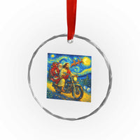 Dirt Bike Motocross Crystal Glass Ornament Jesus Santa Christmas Starry Night TS14
