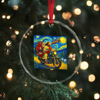 Dirt Bike Motocross Crystal Glass Ornament Jesus Santa Christmas Starry Night TS14