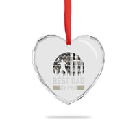 Disc Golf Best Dad By Par Heart Crystal Glass Ornament Funny Sports Golfer Frisbee Camo American Flag - Wonder Print Shop