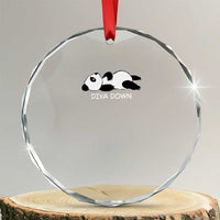 Diva Down Crystal Glass Ornament Funny Lazy Panda Meme