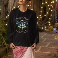 Moth Sweatshirt Mystical Moon Celestial Turquoise Moth Beautiful Things Don't Seek Attention Floral Moth Crescent Moon Shirt for Women, Moth T-shirt, Spirituality Shirt - Wonder Print Shop