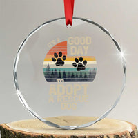 Dog Rescue Crystal Glass Ornament Retro Its A Good Day to Adopt Rescue Dog - Wonder Print Shop