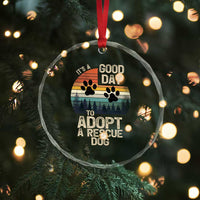 Dog Rescue Crystal Glass Ornament Retro Its A Good Day to Adopt Rescue Dog - Wonder Print Shop
