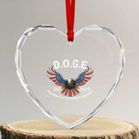 DOGE Department Of Government Efficiency Heart Crystal Glass Ornament Est 2025 American Eagle - Wonder Print Shop