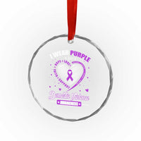 Domestic Violence Awareness Crystal Glass Ornament Purple Ribbon Support Survivor TS10