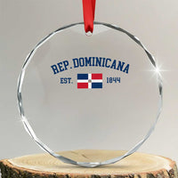Dominican Republic Crystal Glass Ornament Vintage Distressed Varsity Rep Dominicana Flag TS10