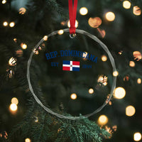 Dominican Republic Crystal Glass Ornament Vintage Distressed Varsity Rep Dominicana Flag TS10