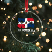 Dominican Republic Flag Crystal Glass Ornament Island Pride Caribbean Heritage TS10