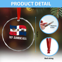 Dominican Republic Flag Crystal Glass Ornament Island Pride Caribbean Heritage TS10
