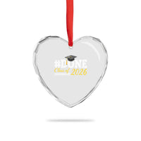 Done Class of 2026 Graduation Heart Crystal Glass Ornament Mortarboard Graphic