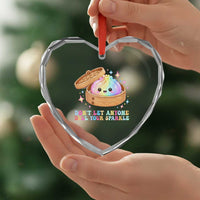 Dont Let Anyone Dull Your Sparkle Cute Rainbow Dumpling Squishy Graphic Heart Crystal Glass Ornament