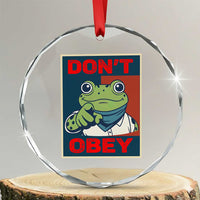 Don't Obey Portland Frog Crystal Glass Ornament Frogs Protest Activism Hope Style Poster Graphic TS02
