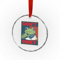Don't Obey Portland Frog Crystal Glass Ornament Frogs Protest Activism Hope Style Poster Graphic TS02