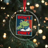 Don't Obey Portland Frog Crystal Glass Ornament Frogs Protest Activism Hope Style Poster Graphic TS02