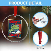 Don't Obey Portland Frog Crystal Glass Ornament Frogs Protest Activism Hope Style Poster Graphic TS02