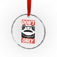 Don't Obey Portland Frog Crystal Glass Ornament Protest Parody Poster Graphic - Wonder Print Shop