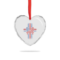 Dot Day Christian Heart Crystal Glass Ornament Patriotic Polka Dot Cross
