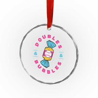 Doubles and Bubbles Baseball Candy Gum Crystal Glass Ornament