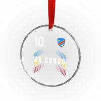DR Congo Soccer Sports Graphic Number 10 Jersey Style Crystal Glass Ornament Proud Congolese Football Fans Game Day Pride