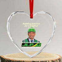 Dr Most Hon Andrew Holness JLP Supporter Heart Crystal Glass Ornament Building Jamaica for a Brighter Future Jamaica Labor Party Politics - Wonder Print Shop