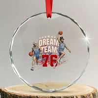 Dream Team 76 Founding Fathers Playing Basketball Crystal Glass Ornament Funny George Washington Abraham Lincoln Patriotic Sports Fan