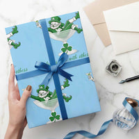 Drink Well With Others Wrapping Paper Roll Funny Leprechaun Drinking Green Beer Shamrock