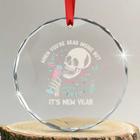 Drinking Skeleton Crystal Glass Ornament When You're Dead Inside But It's New Year TS02