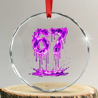 Drip Fire Flame Six Seven Crystal Glass Ornament Trendy Meme Gift