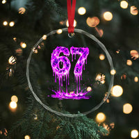 Drip Fire Flame Six Seven Crystal Glass Ornament Trendy Meme Gift