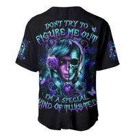 Lady Skull Baseball Jersey Don't Try To Figure Me Out I'm A Special Kind Of Twisted - Wonder Print Shop
