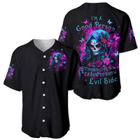 Witch Skull Baseball Jersey I'm A Good Person But Don't Give Me A Reason To Show Evil Side - Wonder Print Shop