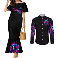 Witch Skull Couples Matching Mermaid Dress and Long Sleeve Button Shirt I'm A Good Person But Don't Give Me A Reason To Show Evil Side