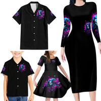 Witch Skull Family Matching Long Sleeve Bodycon Dress and Hawaiian Shirt I'm A Good Person But Don't Give Me A Reason To Show Evil Side - Wonder Print Shop