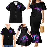 Witch Skull Family Matching Mermaid Dress and Hawaiian Shirt I'm A Good Person But Don't Give Me A Reason To Show Evil Side - Wonder Print Shop