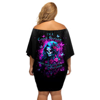 Witch Skull Family Matching Off Shoulder Short Dress and Hawaiian Shirt I'm A Good Person But Don't Give Me A Reason To Show Evil Side - Wonder Print Shop