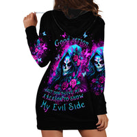 Witch Skull Hoodie Dress I'm A Good Person But Don't Give Me A Reason To Show Evil Side - Wonder Print Shop