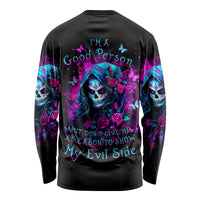 Witch Skull Long Sleeve Shirt I'm A Good Person But Don't Give Me A Reason To Show Evil Side - Wonder Print Shop