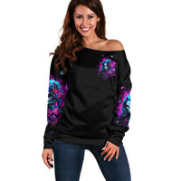 Witch Skull Off Shoulder Sweater I'm A Good Person But Don't Give Me A Reason To Show Evil Side - Wonder Print Shop