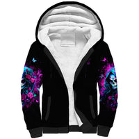 Witch Skull Sherpa Hoodie I'm A Good Person But Don't Give Me A Reason To Show Evil Side - Wonder Print Shop