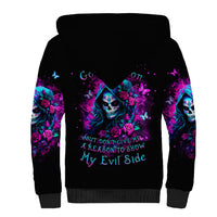 Witch Skull Sherpa Hoodie I'm A Good Person But Don't Give Me A Reason To Show Evil Side - Wonder Print Shop