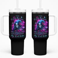 Witch Skull Tumbler With Handle I'm A Good Person But Don't Give Me A Reason To Show Evil Side - Wonder Print Shop
