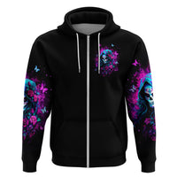 Witch Skull Zip Hoodie I'm A Good Person But Don't Give Me A Reason To Show Evil Side - Wonder Print Shop