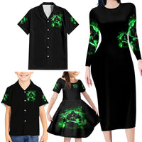 Reaper Skull Family Matching Long Sleeve Bodycon Dress and Hawaiian Shirt That Which Does Not Kill Me Should Run - Wonder Print Shop