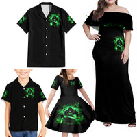 Reaper Skull Family Matching Off Shoulder Maxi Dress and Hawaiian Shirt That Which Does Not Kill Me Should Run - Wonder Print Shop