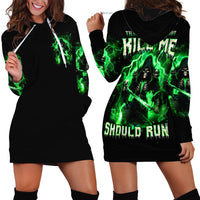 Reaper Skull Hoodie Dress That Which Does Not Kill Me Should Run - Wonder Print Shop