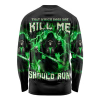 Reaper Skull Long Sleeve Shirt That Which Does Not Kill Me Should Run - Wonder Print Shop