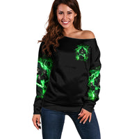 Reaper Skull Off Shoulder Sweater That Which Does Not Kill Me Should Run - Wonder Print Shop