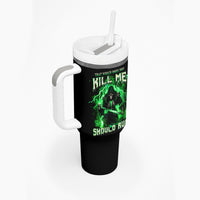 Reaper Skull Tumbler With Handle That Which Does Not Kill Me Should Run - Wonder Print Shop