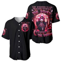 Witch Skull Baseball Jersey She Whispered Back Iam The Storm - Wonder Print Shop